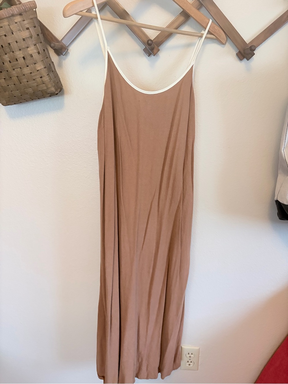Wishlist Brown Slip Dress with White Trim